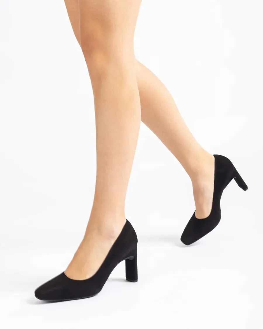 Unisa Black Suede Pump Waba 60078