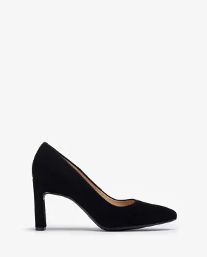 Unisa Black Suede Pump Waba 60078