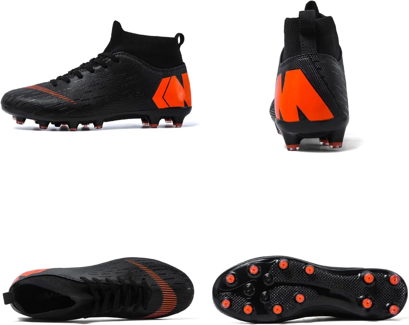 Unisex soccer sneakers are light, breathable, non-slip and shock-absorbing, and The youth high-top indoor lawn training hard bottom TF/AG.