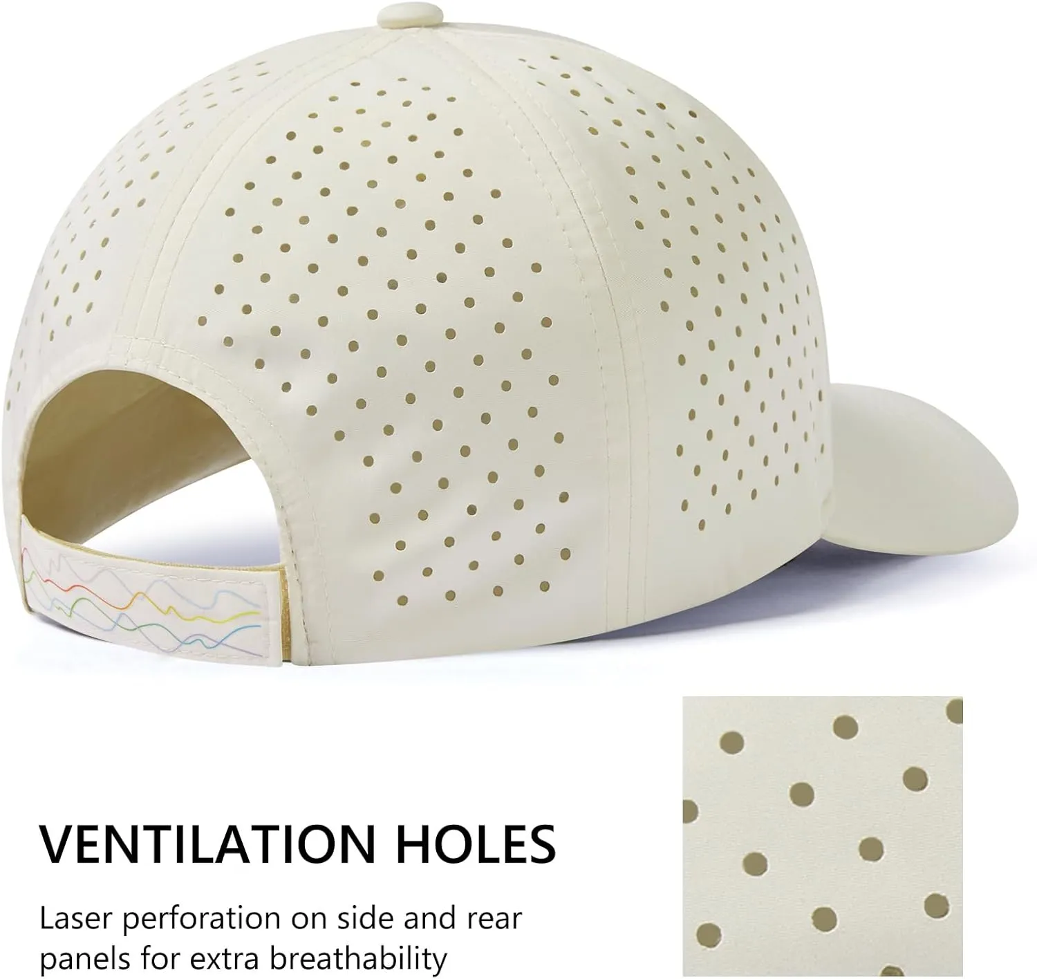 UPF 50  Performance Water Resistant Baseball Cap Lightweight Breathable Hat Golf Running Boat Hiking for Men Women