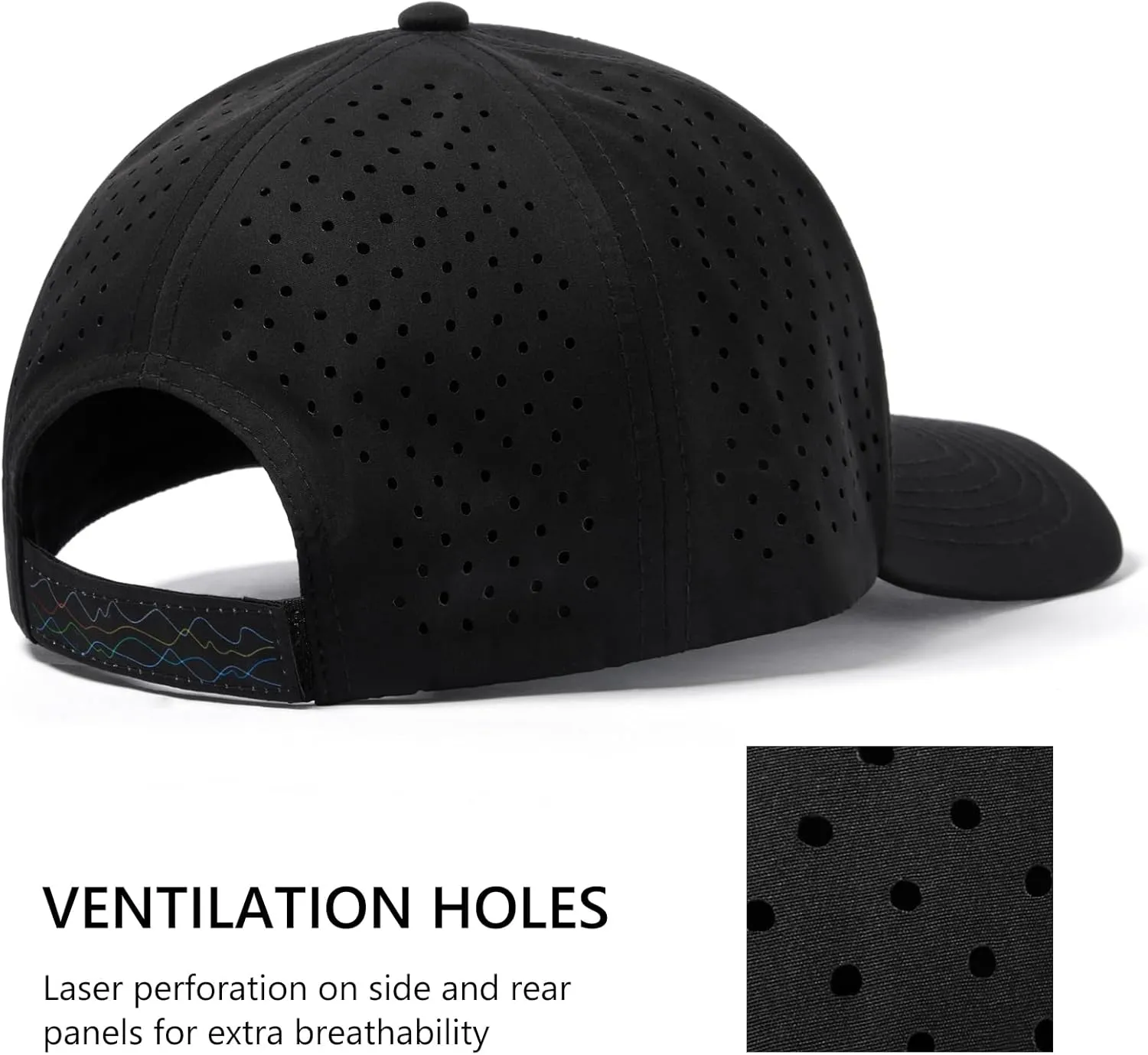 UPF 50  Performance Water Resistant Baseball Cap Lightweight Breathable Hat Golf Running Boat Hiking for Men Women