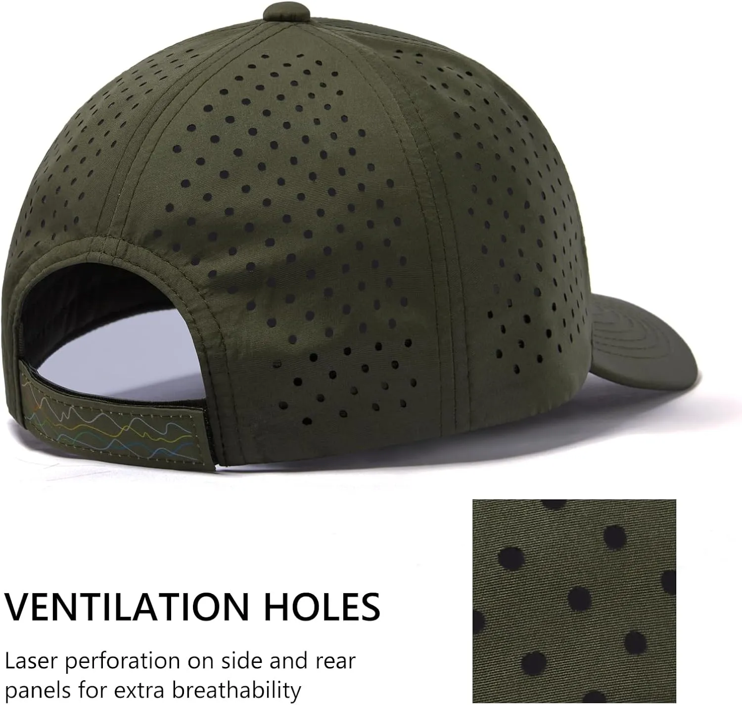 UPF 50  Performance Water Resistant Baseball Cap Lightweight Breathable Hat Golf Running Boat Hiking for Men Women