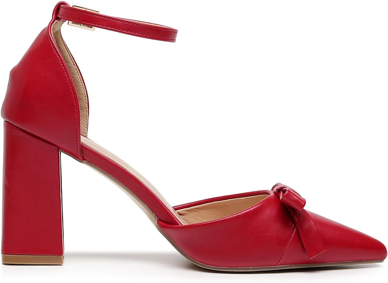 VenusCelia Women's Brightest Strap Pump Block Heel Shoe