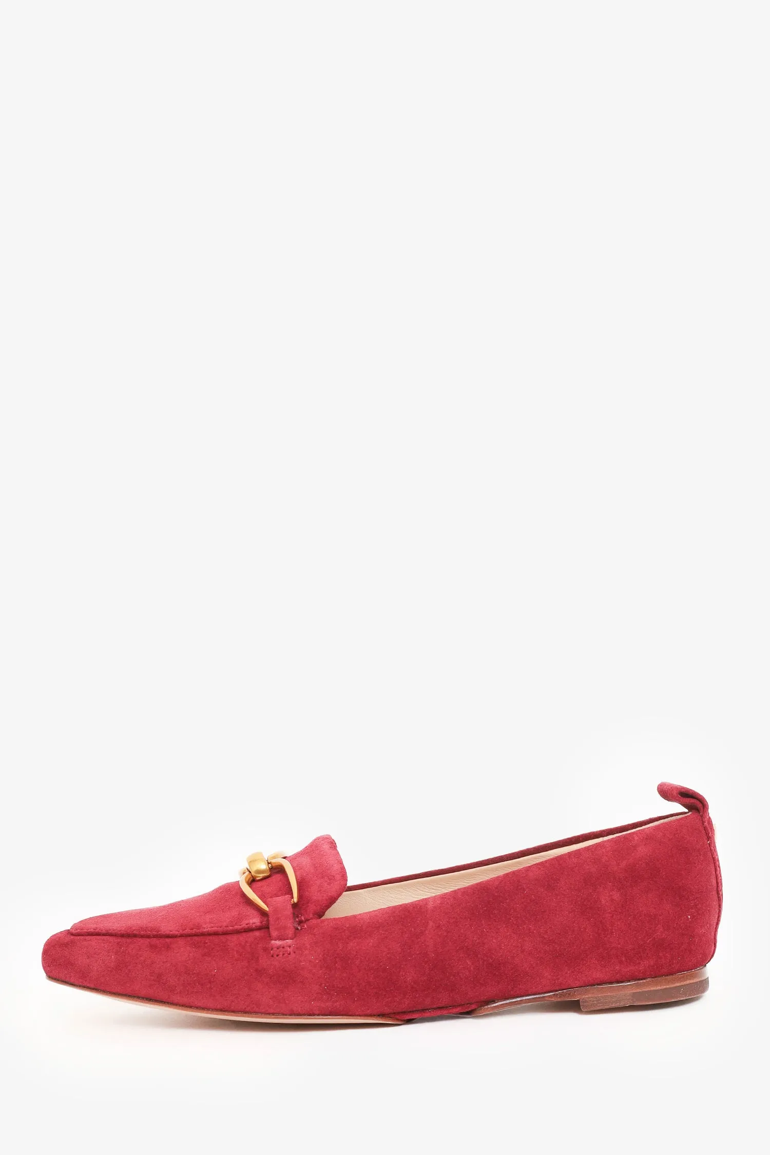 Veronica Beard Red Suede Buckle Loafer Size 5
