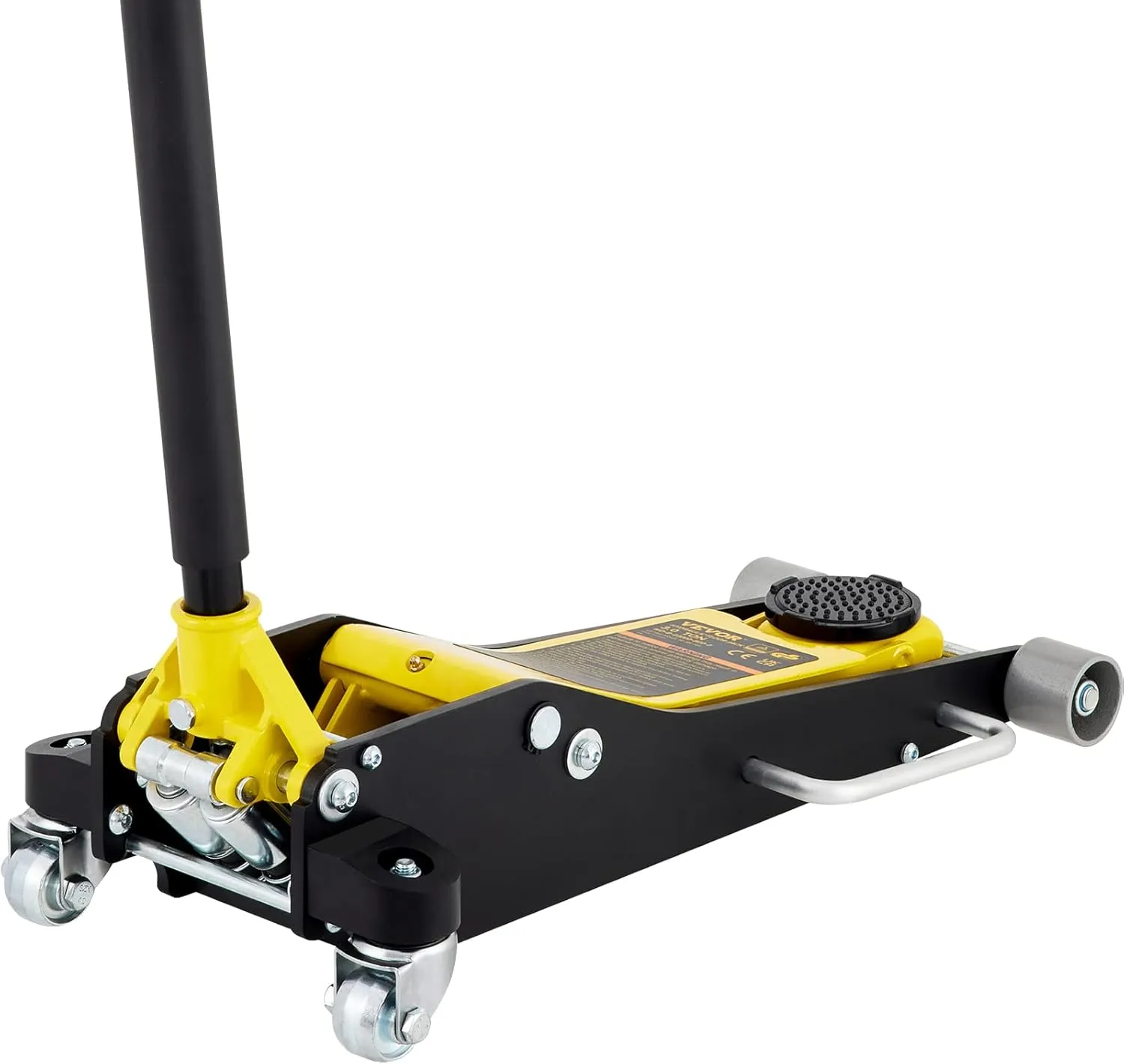 VEVOR 3 Ton Low Profile , Aluminum and Steel Racing Floor Jack with Dual Pistons Quick Lift Pump for Sport Utility Vehicle, Lifting Range 3-6/11"-19-11/16", yellow,black