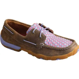 WDM0134 Boat Shoe  Driving Moc -  Woven Purple