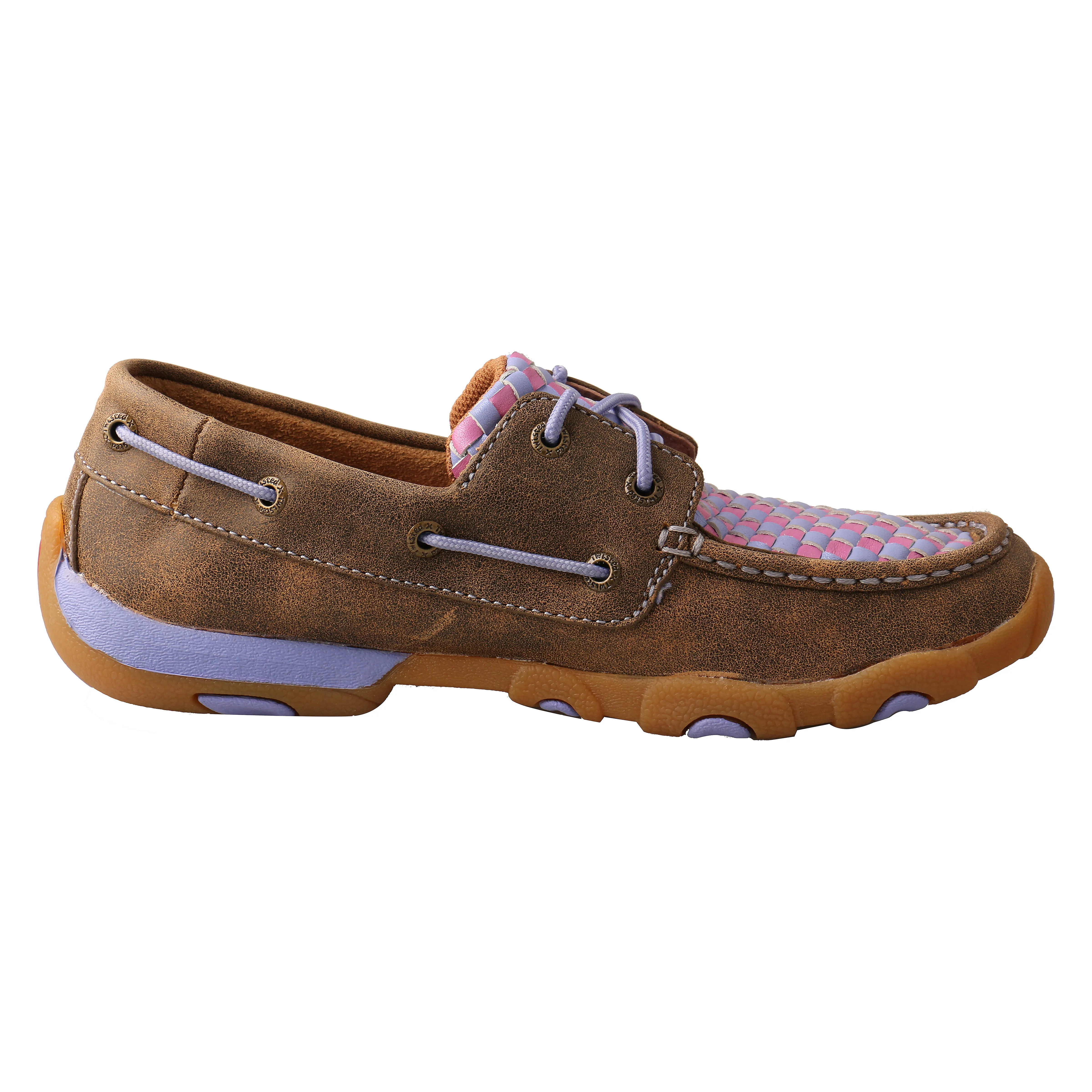WDM0134 Boat Shoe  Driving Moc -  Woven Purple
