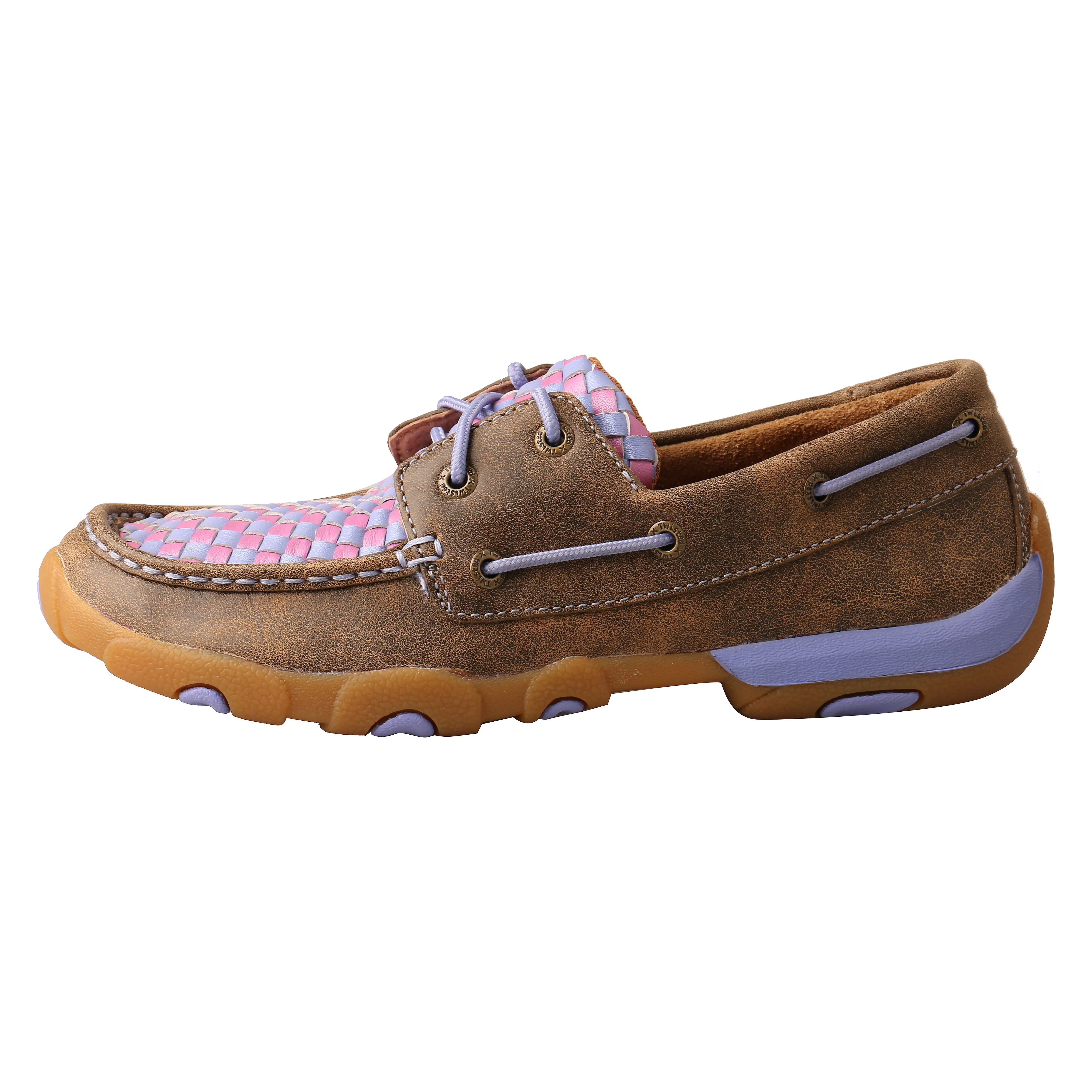 WDM0134 Boat Shoe  Driving Moc -  Woven Purple