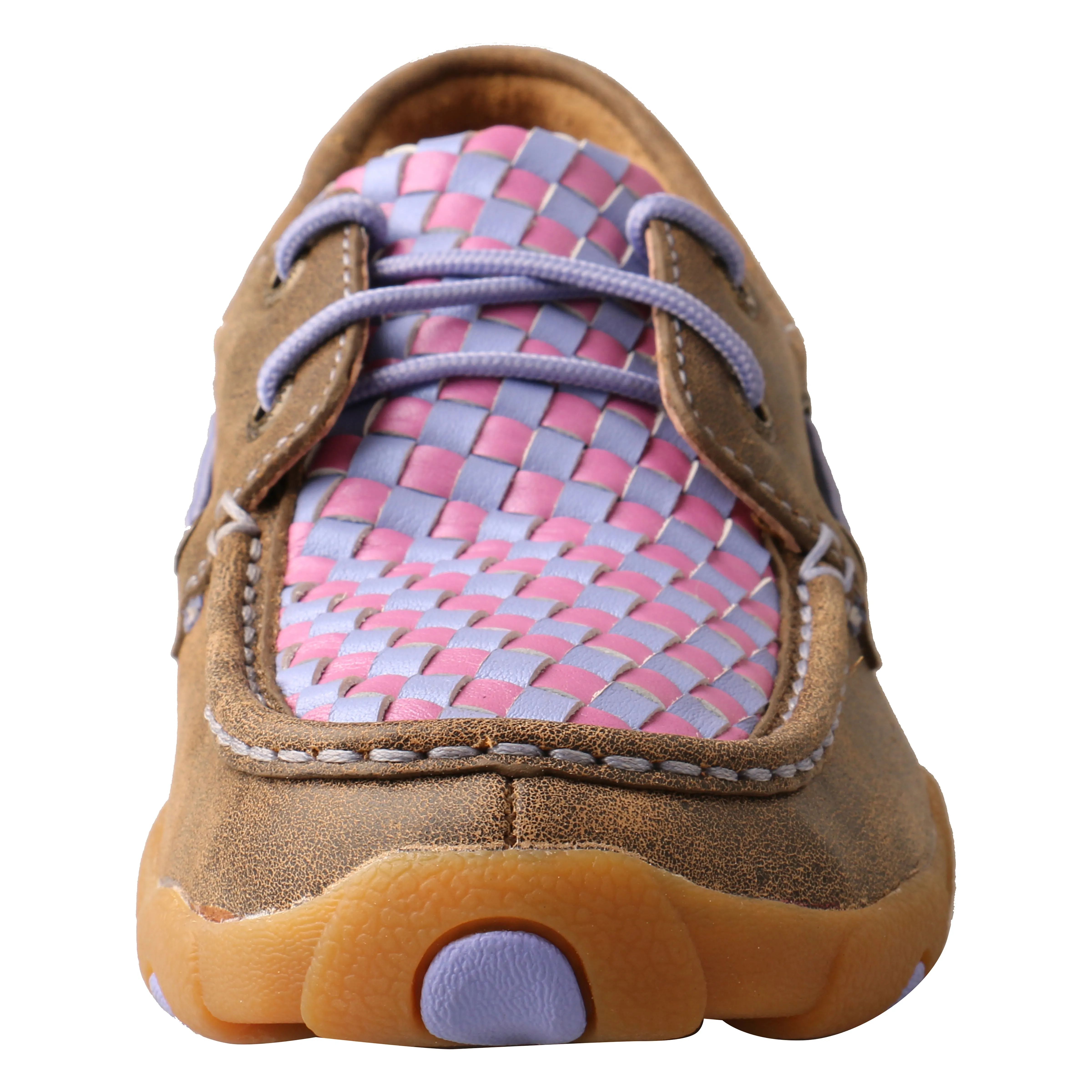 WDM0134 Boat Shoe  Driving Moc -  Woven Purple