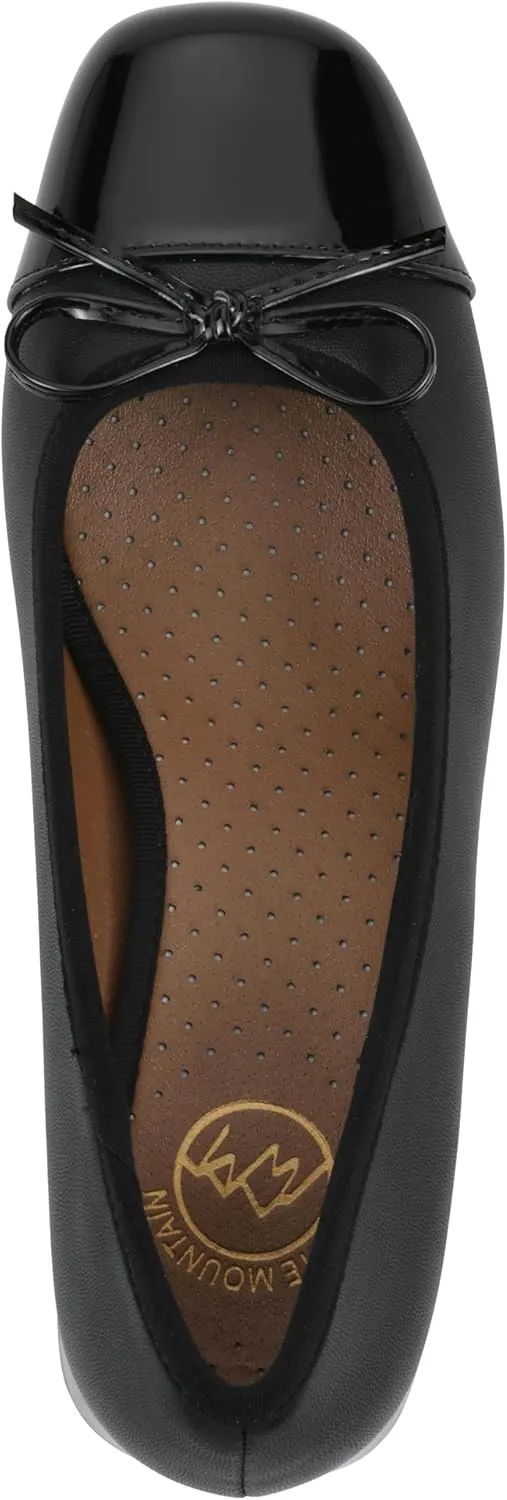 WHITE MOUNTAIN Women's Lately Cap Toe Block Heel Ballet Pump