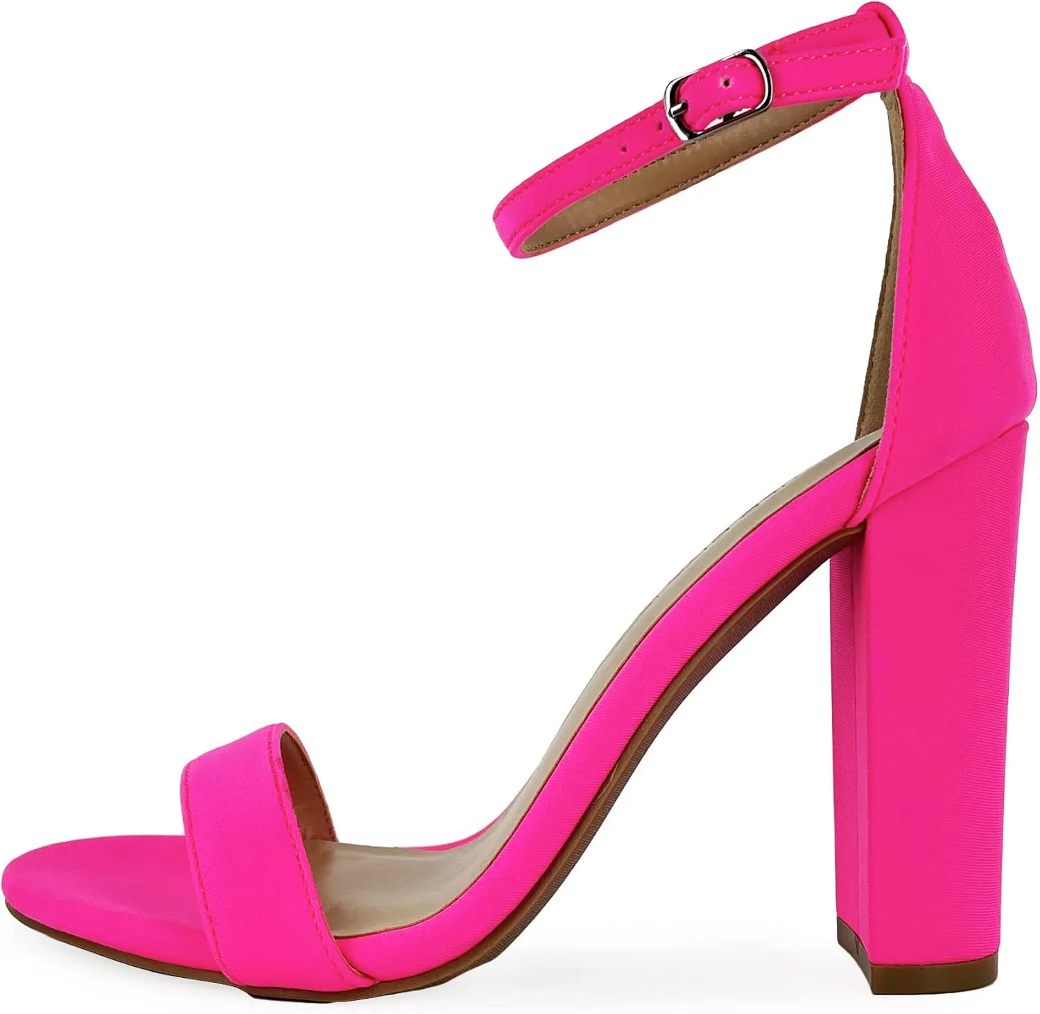 Wild Diva Women's High Chunky Block Heel Pump Dress Heeled Sandals