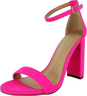 Wild Diva Women's High Chunky Block Heel Pump Dress Heeled Sandals