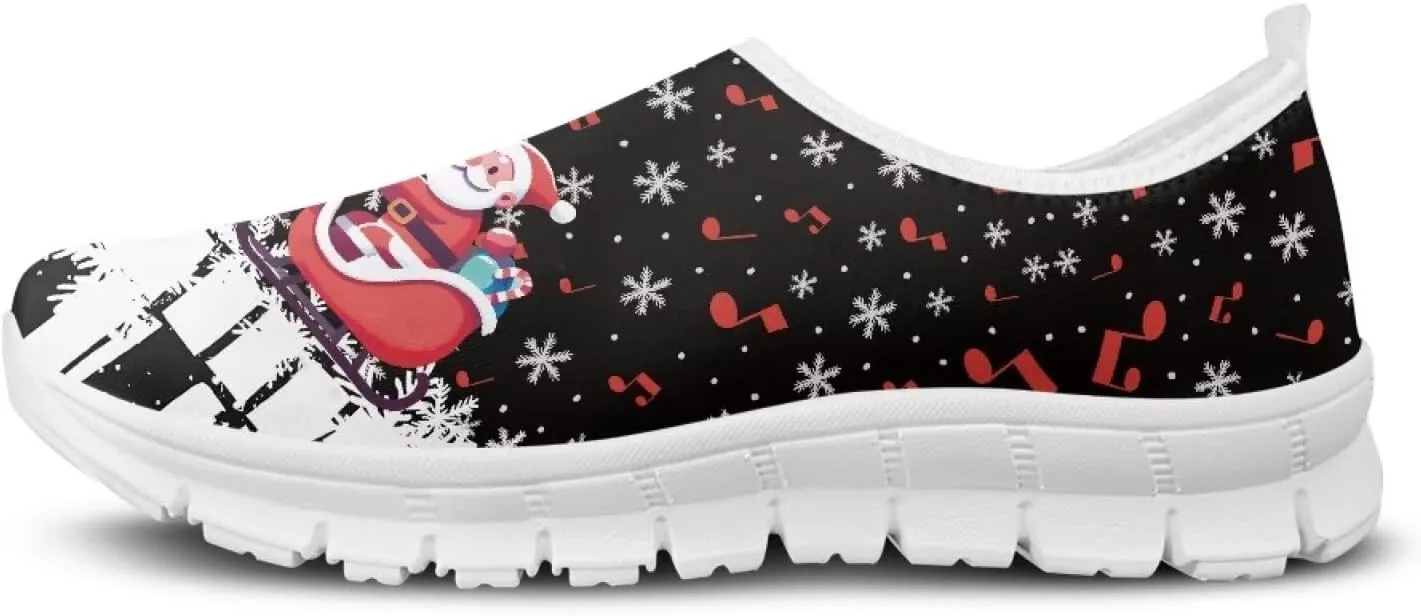 Women's Christmas Sneaker Casual Low Top Cozy Shoes Slip On Lightweight Anti-Skid Workout Walking Sneaker for Women US 5.5-11.5