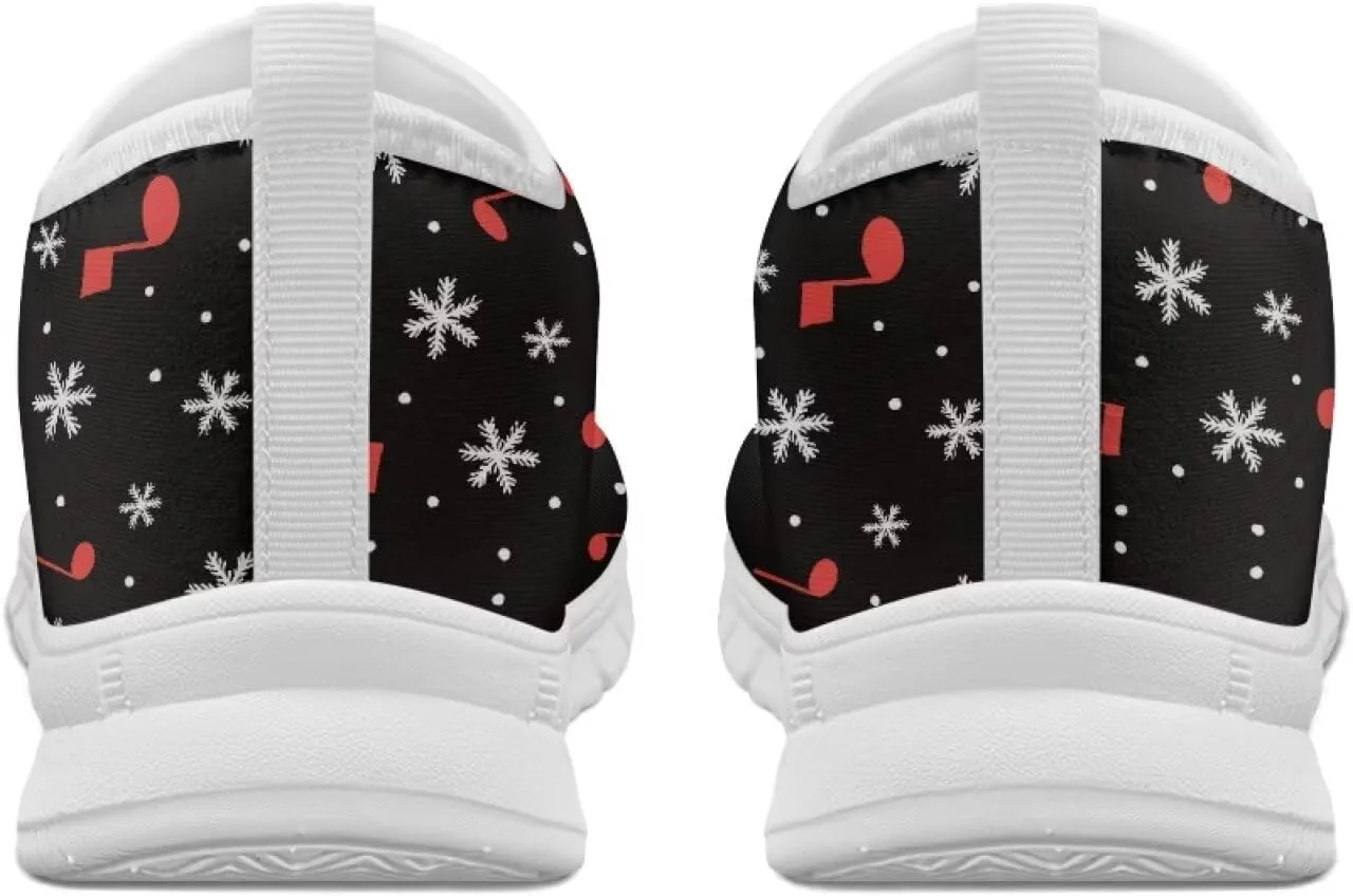 Women's Christmas Sneaker Casual Low Top Cozy Shoes Slip On Lightweight Anti-Skid Workout Walking Sneaker for Women US 5.5-11.5