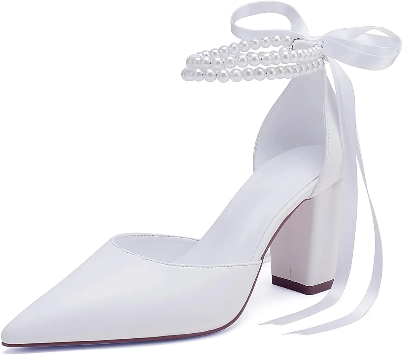 Women's Chunky High Heels Pumps Closed Toe Block Heels Dress Pump Shoes for Women Prom Wedding Party Office Work Formal Sandal