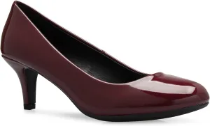 Women's Comfort Classic Round Toe Kitten Low Mid Heel Dress Pumps