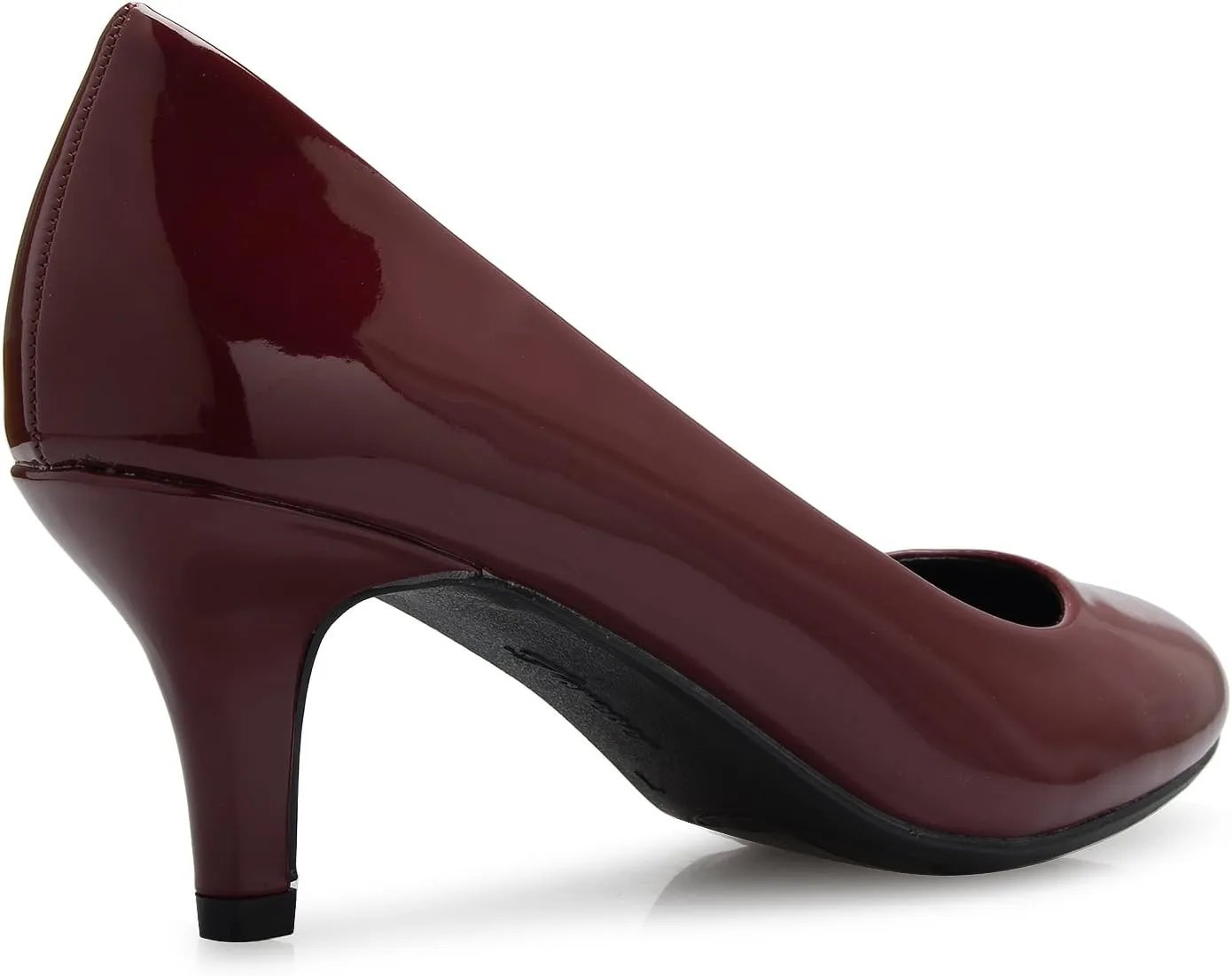 Women's Comfort Classic Round Toe Kitten Low Mid Heel Dress Pumps