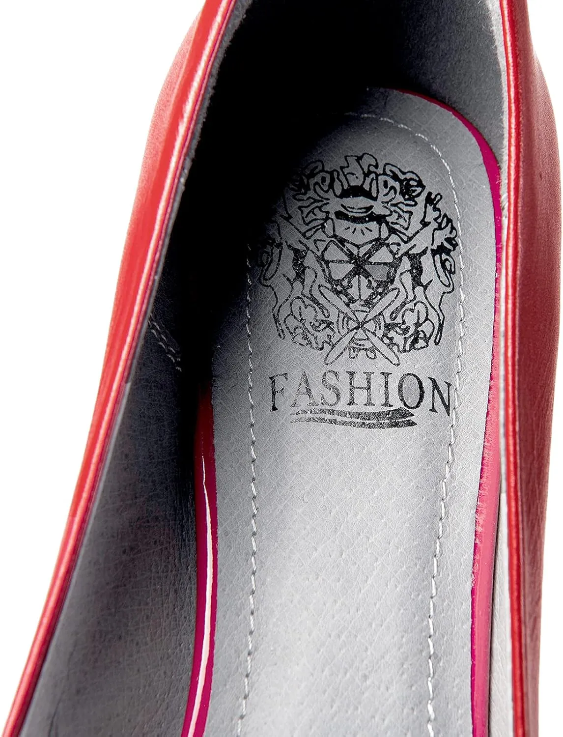 Women's Genuine Leather Handmade Slip On Block Heel Square Toe Pump Shoes with Unique Metal Pattern