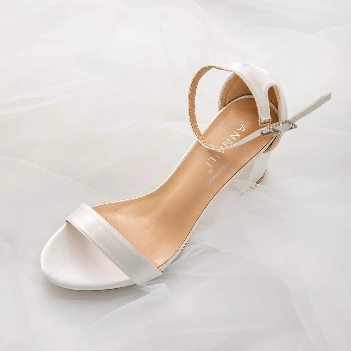 Women's Heeled Sandals Chunky Open Toe Ankle Strap Wedding Dress Pump Fashion Shoes 2.76 Inch