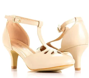 Women's Jamie-01 Vintage Round Toe T-Strap Mary Jane Costume Dress High Heel Swing Shoe with Sexy 3" Heel for Every Flapper