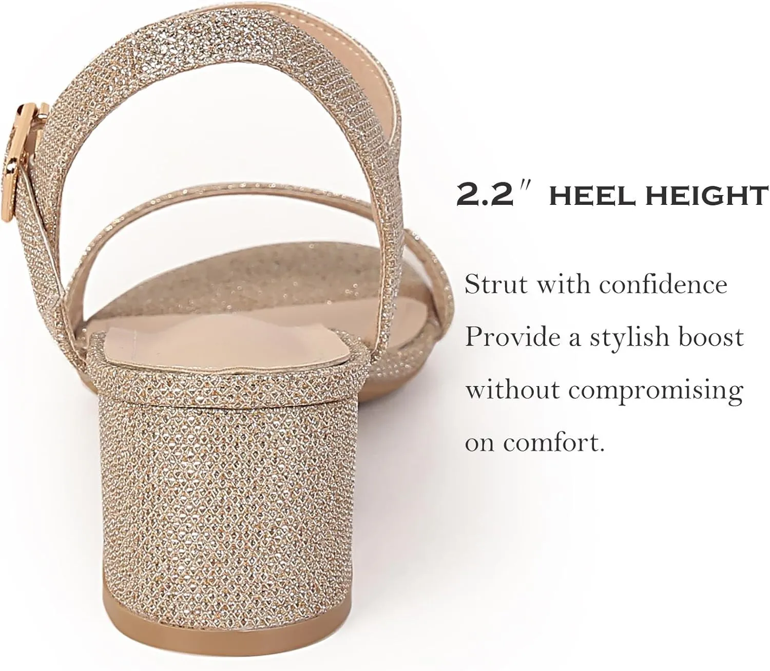 Women's Open Toe Ankle Strap Chunk Low Heel Pump Sandals for Wedding Party Prom Office Homecoming Dress Shoes for Wedding Party Prom Office Homecoming Dress Shoes