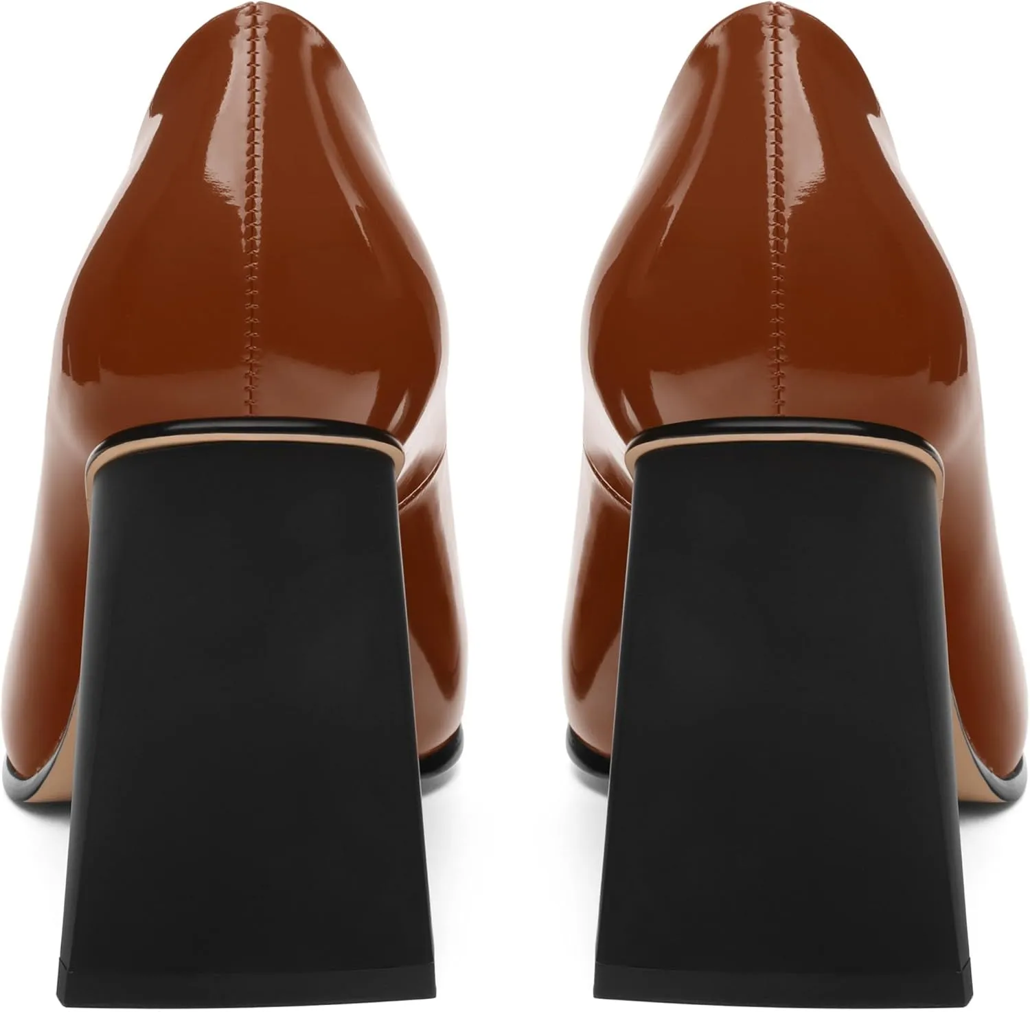 Women's Pumps, Pointed Toe Chunky Block Heel, Slip On Fashion Solid High Heel Shoes for Women