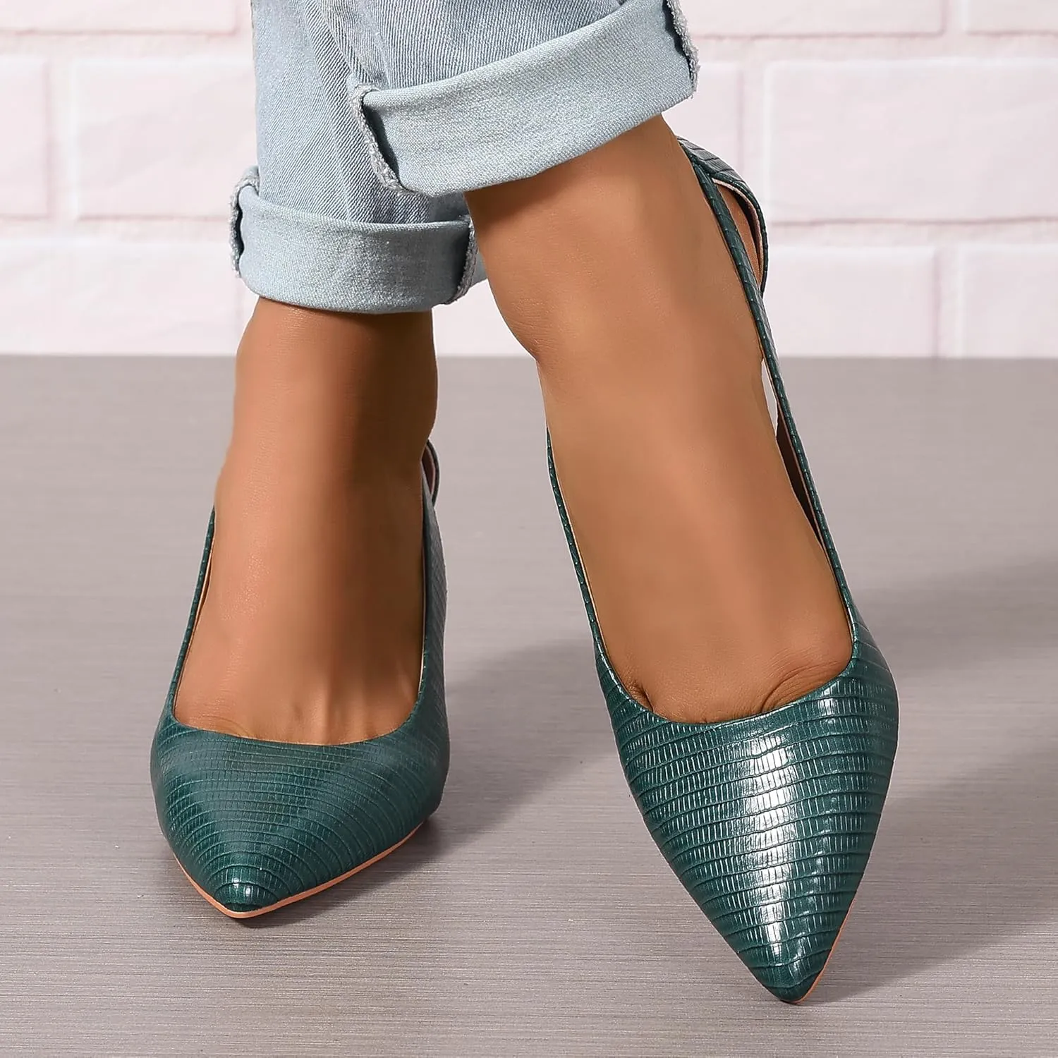 Women's Pumps Pointed Toe Pump Shoes Kitten Heel Comfort Cut Out Dress Shoes for Office Wedding Party Dressy Casual, US Size 5-11