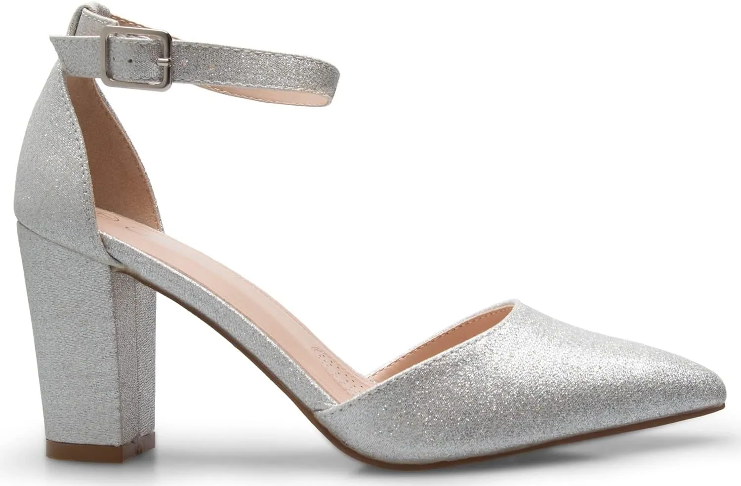 Women's Sexy D'Orsay Ankle Strap Pointed Toe Block Heel Pump - Classic, Comfortable