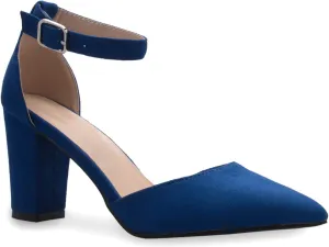 Women's Sexy D'Orsay Ankle Strap Pointed Toe Block Heel Pump - Classic, Comfortable