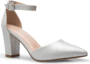 Women's Sexy D'Orsay Ankle Strap Pointed Toe Block Heel Pump - Classic, Comfortable