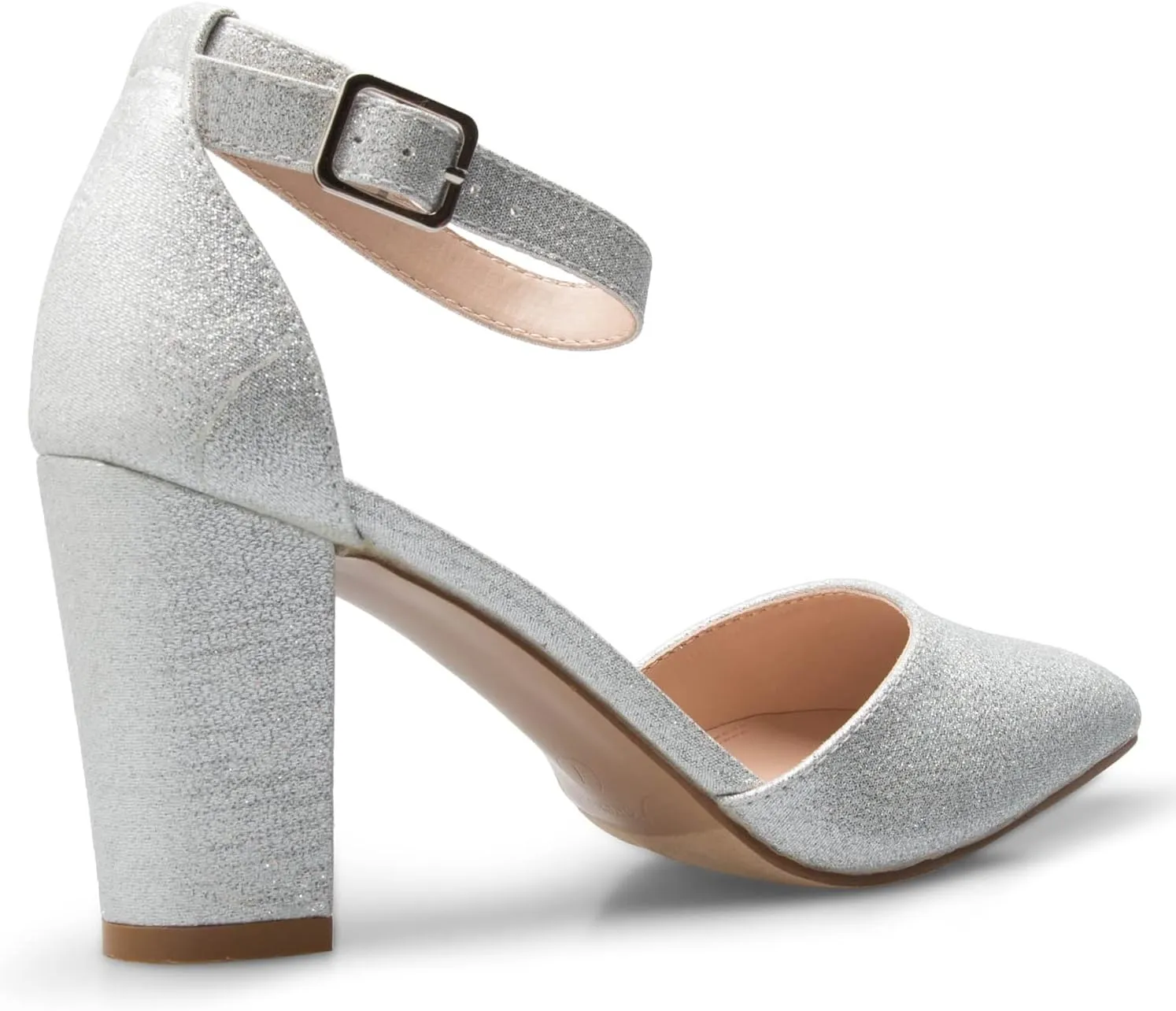 Women's Sexy D'Orsay Ankle Strap Pointed Toe Block Heel Pump - Classic, Comfortable