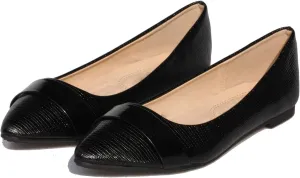 Women's Slip on Flats Pointy Toe Boat Band Decor Patent Leather Wedding Ballet Shoe