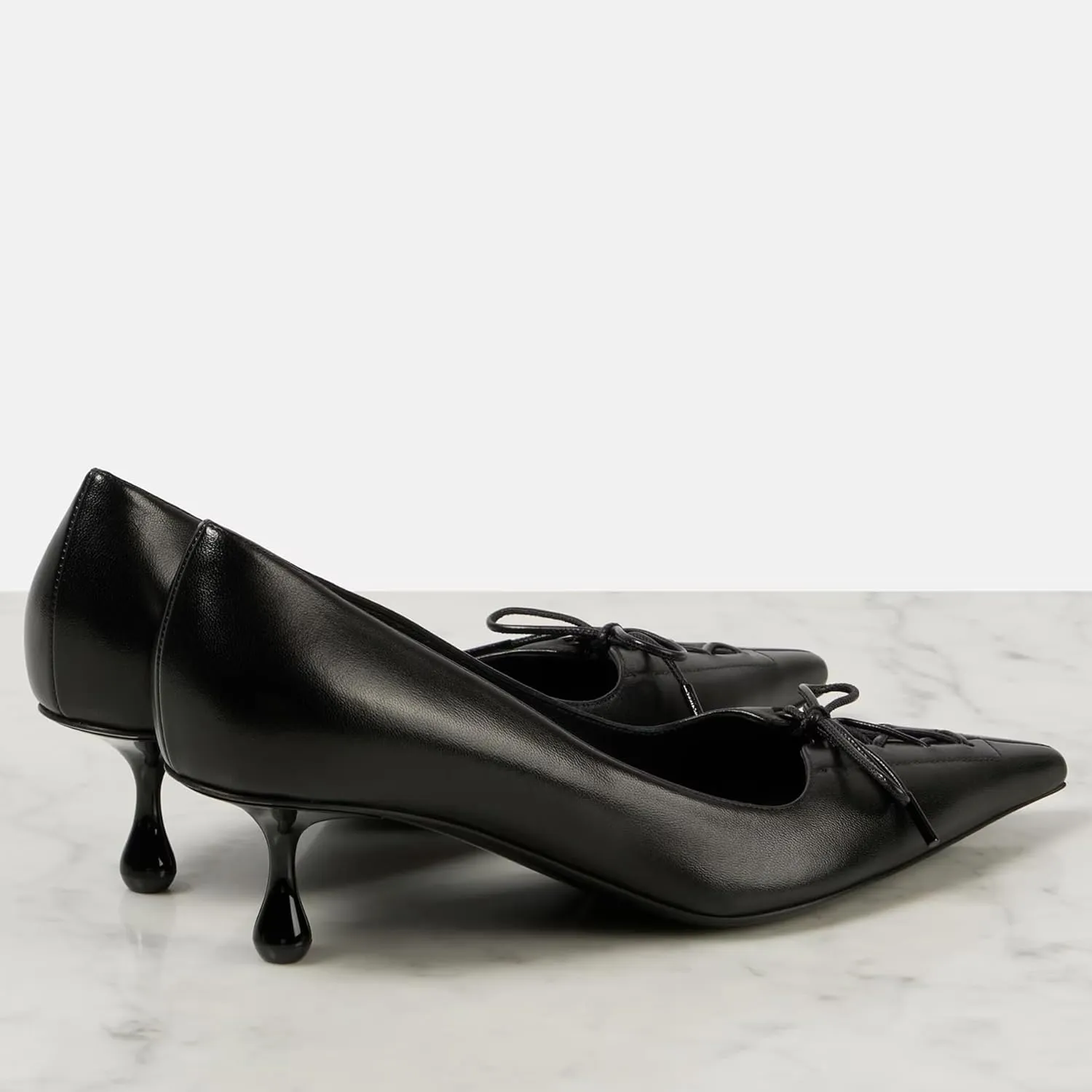 Women’s Strap Bow Pointed Toe Kitten Heel Pumps Classic with Low 2.36" Heels Comfy Dress Pumps for Dalylife Spring Shoes