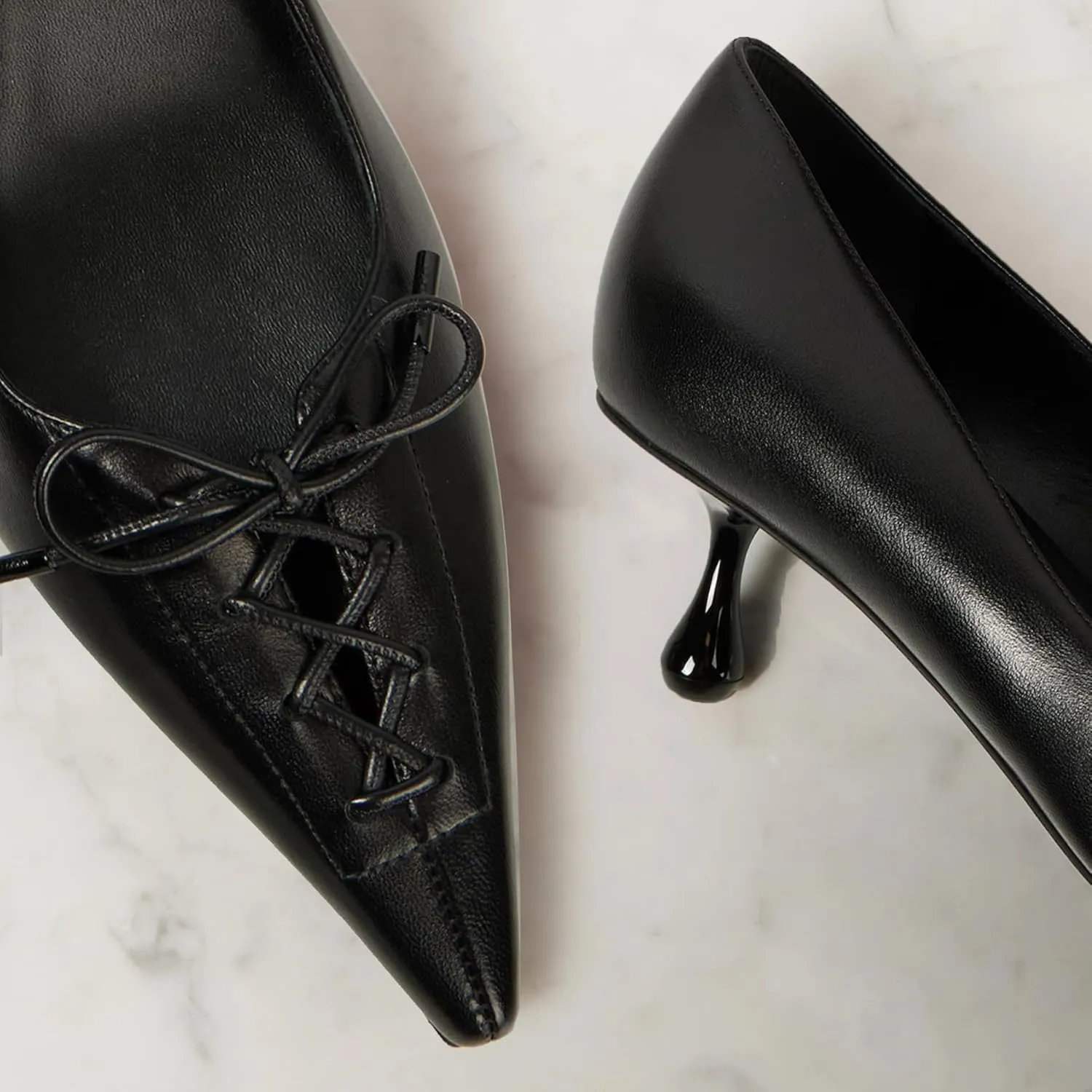 Women’s Strap Bow Pointed Toe Kitten Heel Pumps Classic with Low 2.36" Heels Comfy Dress Pumps for Dalylife Spring Shoes