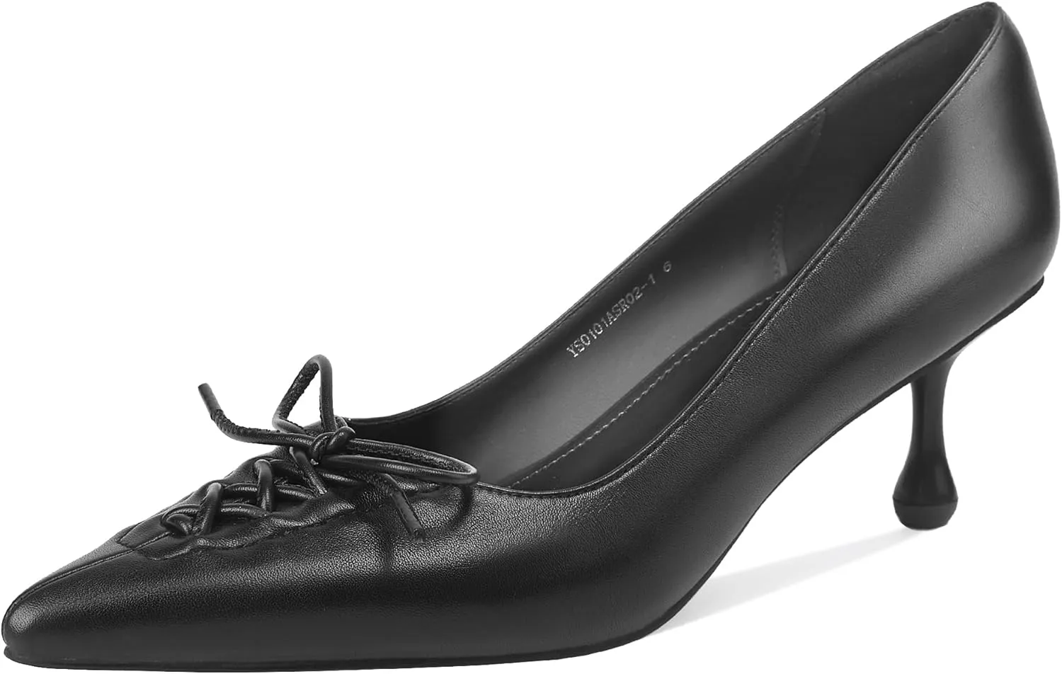 Women’s Strap Bow Pointed Toe Kitten Heel Pumps Classic with Low 2.36" Heels Comfy Dress Pumps for Dalylife Spring Shoes
