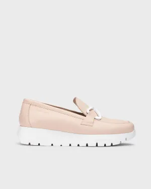 WONDERS - A-2480 LOW WEDGE SLIP-ON SHOE - NUDE LEATHER