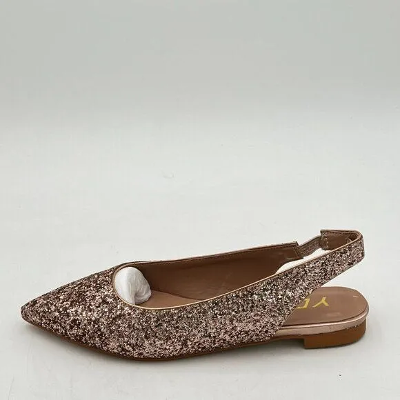 YDN Women's Pointed Toe Slingback Ballet Flats Low Heel Slide Sandals Comfortabl