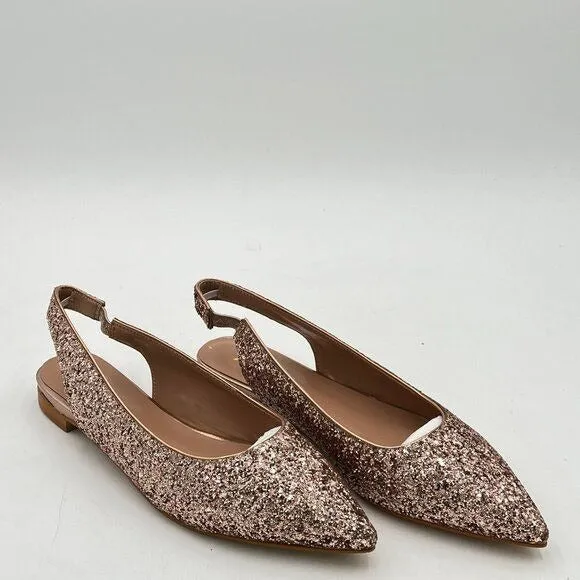YDN Women's Pointed Toe Slingback Ballet Flats Low Heel Slide Sandals Comfortabl